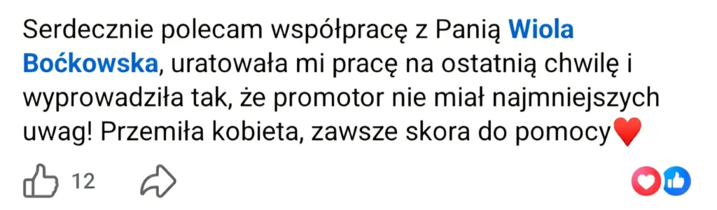 Opinia klienta Student Support dotycząca korekty pracy, pomocy na ostatnią chwilę i braku uwag promotora.
