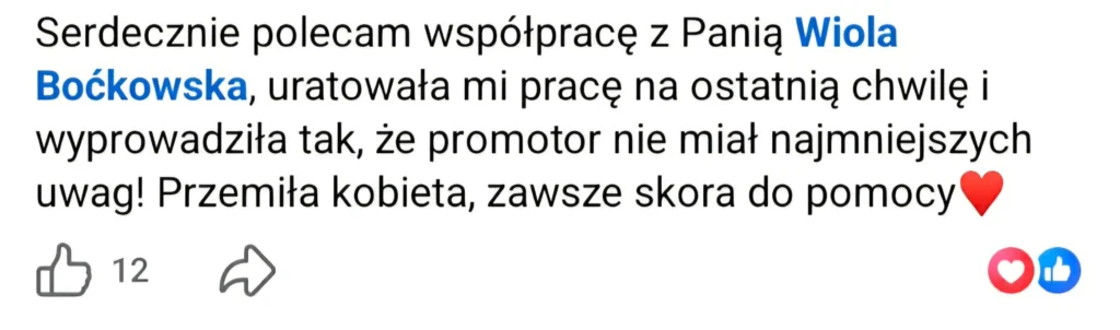 Opinia klienta Student Support dotycząca pomocy przy pracy na ostatnią chwilę i przygotowania jej bez uwag promotora.