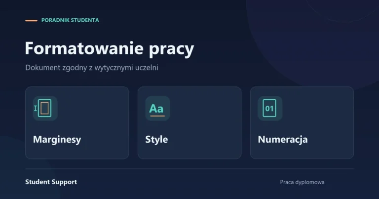 Marginesy, style tekstu i numeracja stron jako elementy formatowania pracy dyplomowej.